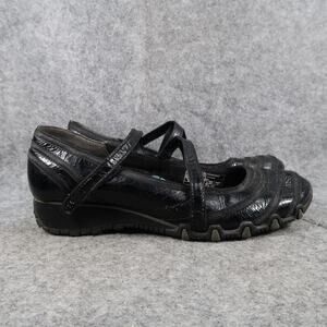 Skechers Shoes Womens 8 Casual Mary Jane Biker Adjustable Strap Black Comfort